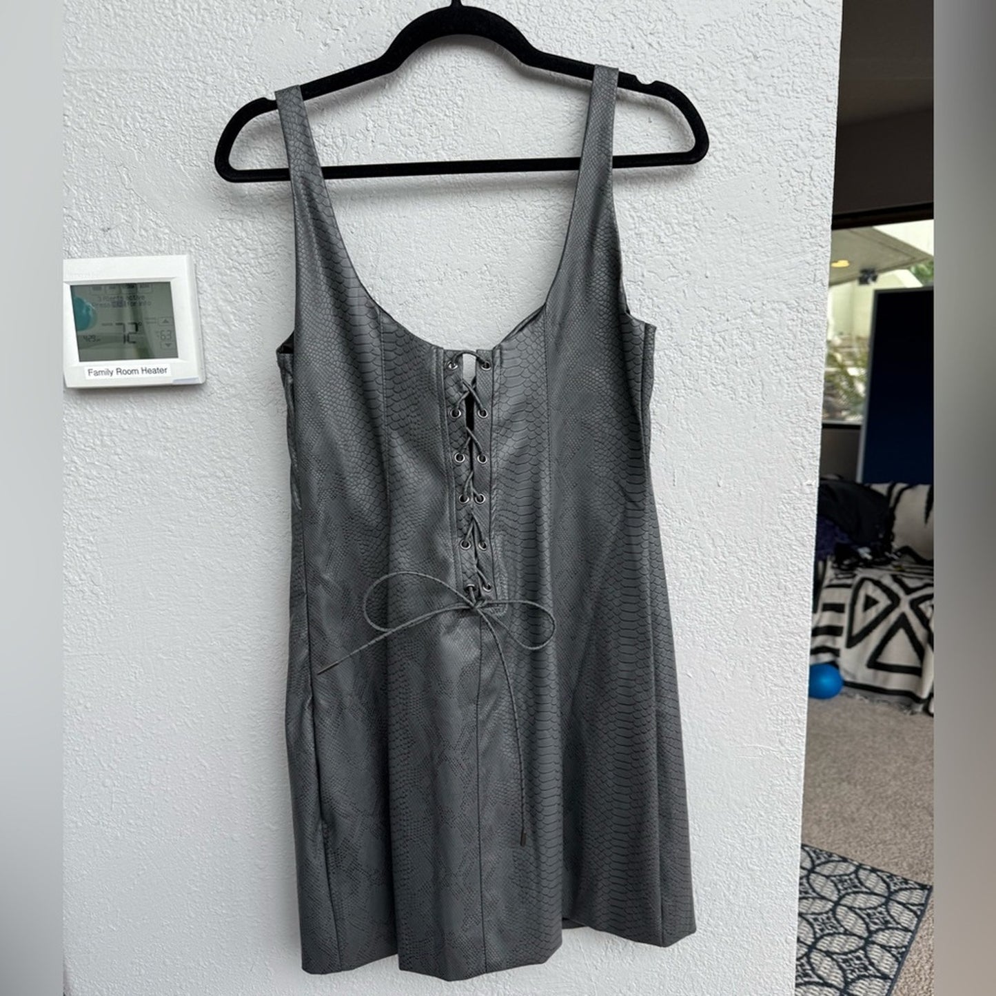Naked Wardrobe Faux Leather MiniDress - Large - NWOT