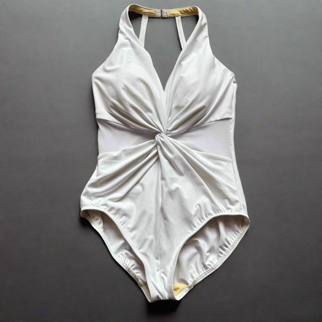 Miraclesuit Halter One Piece in White - Size 10