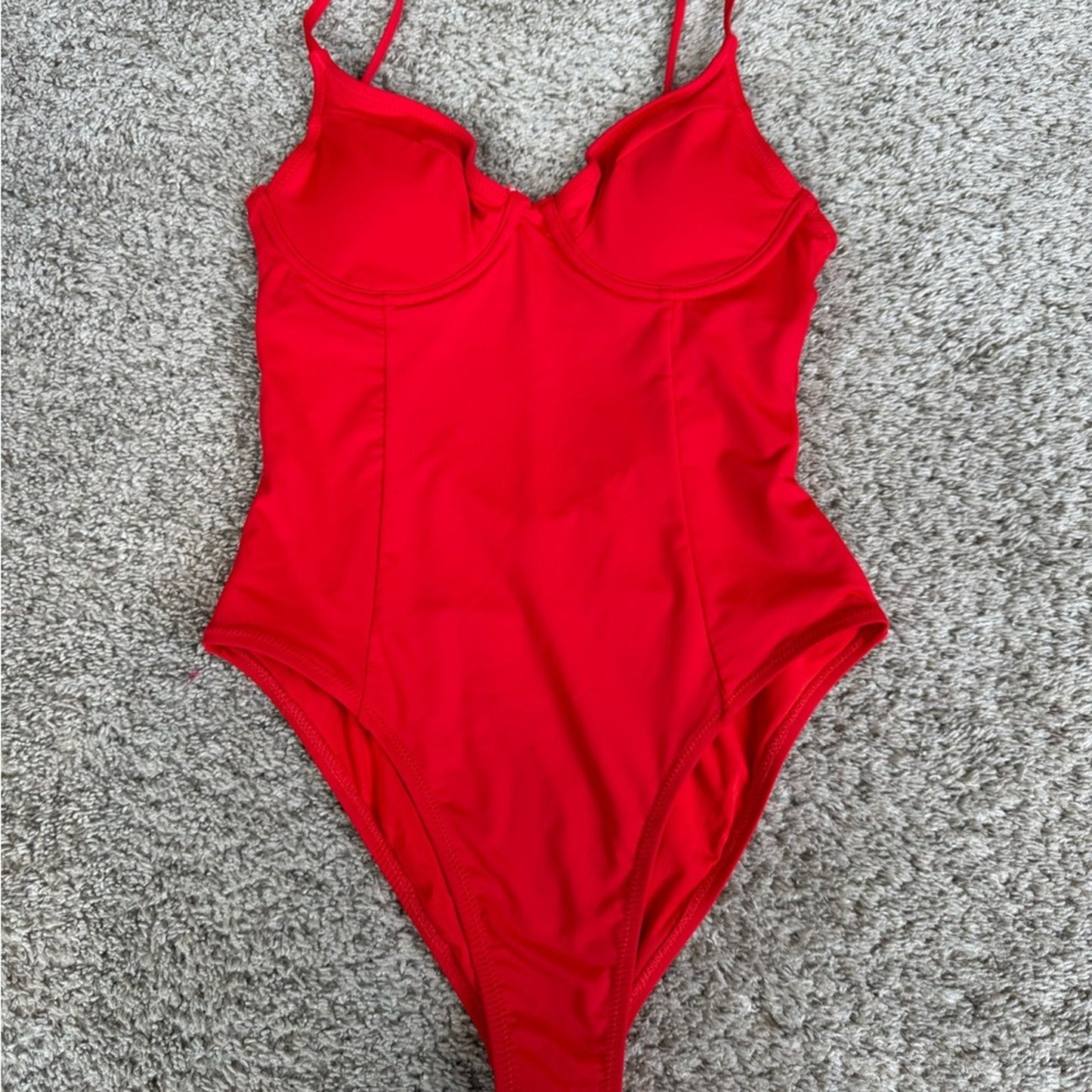 Red One-Piece Good American Swimsuit - Small