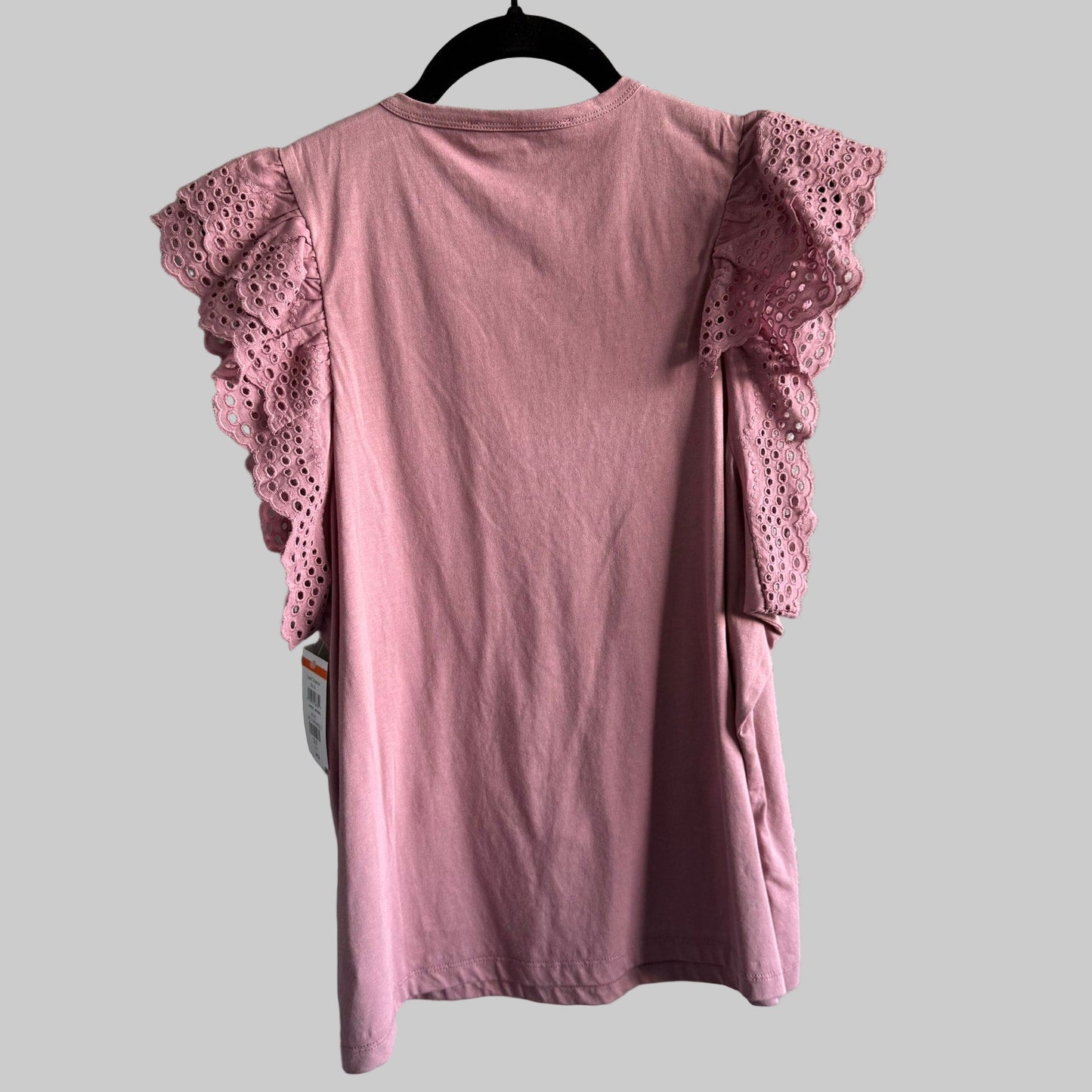 Joe's Jeans Women's Pink Eyelet Flutter Sleeve Top - Size Large