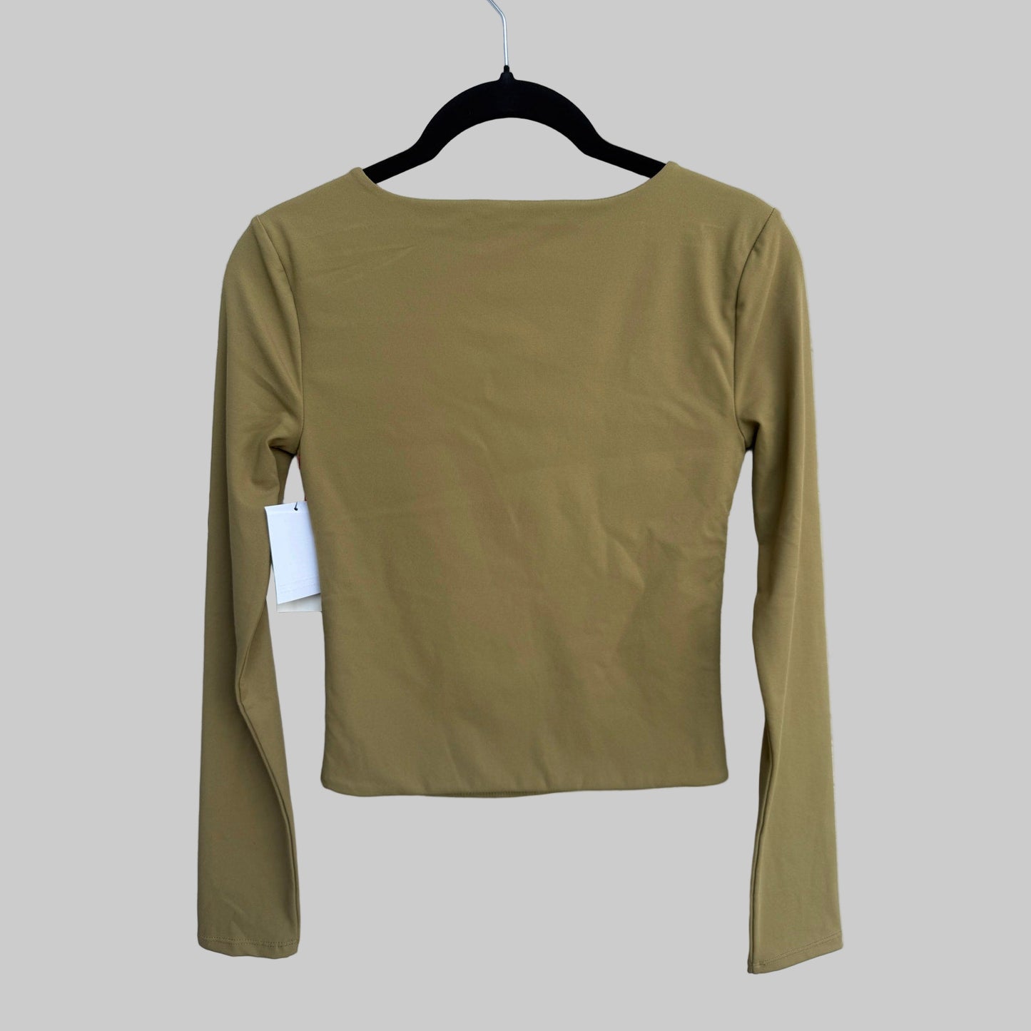 Open Edit Smooth Scoop Neck in Olive - XS