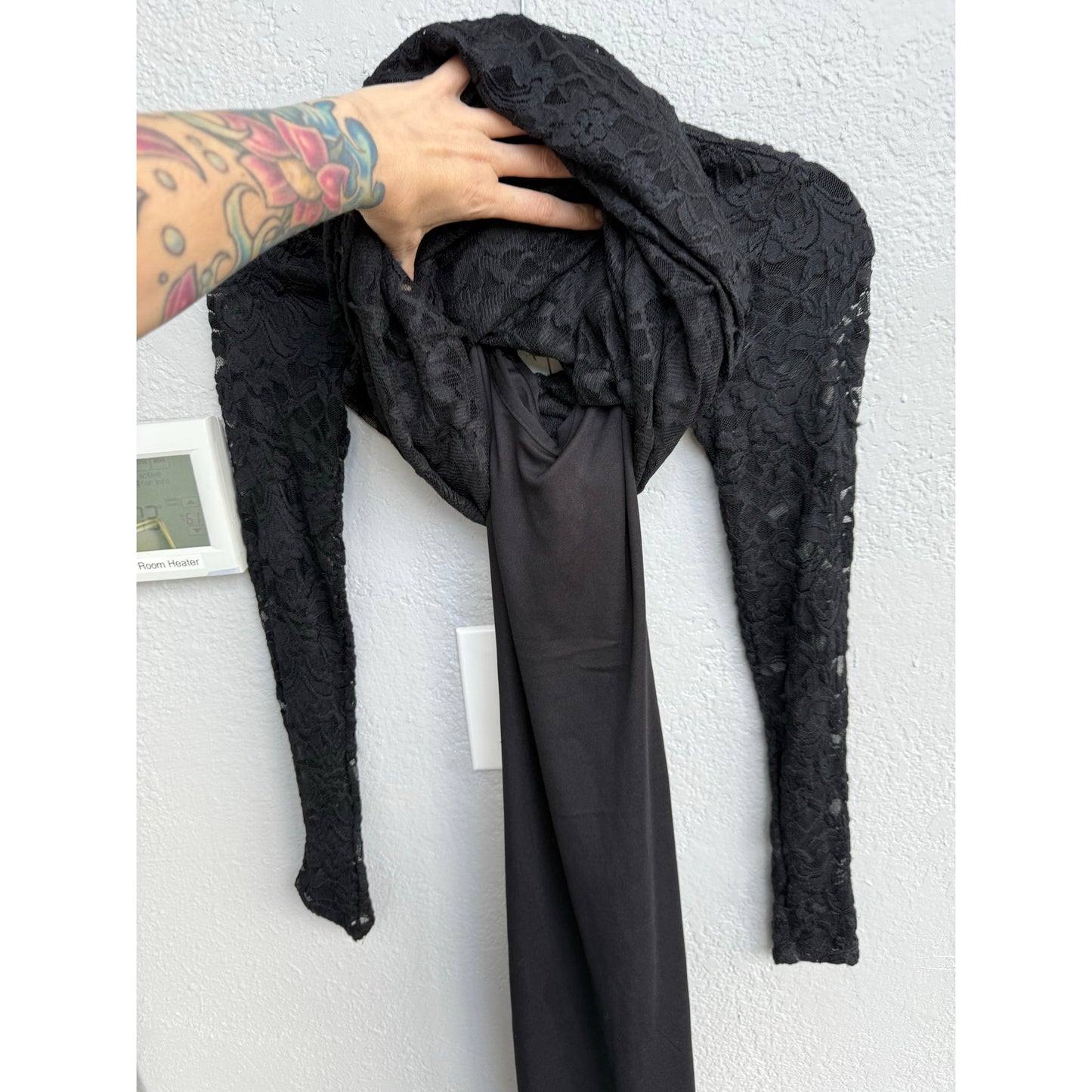 AFRM Billie Long Sleeve Sheer Lace Maxi Dress size XS