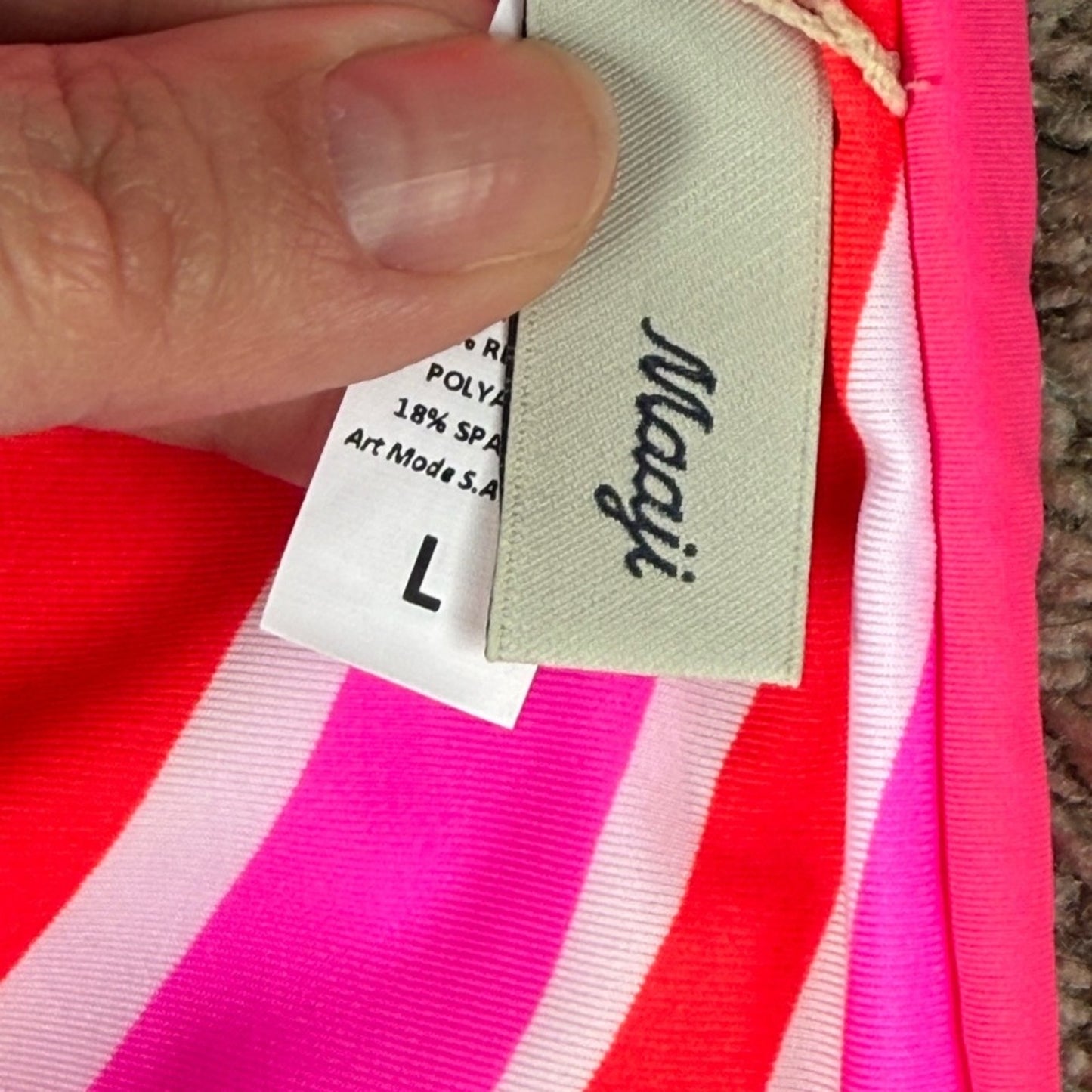 Vibrant Pink Maaji Swirl Bikini Bottom - Size Large
