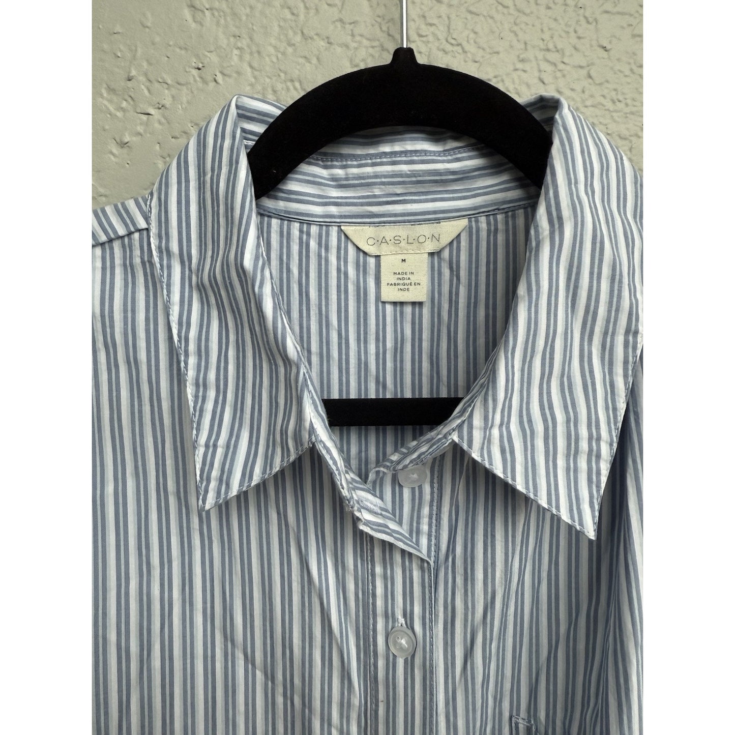 Caslon Stripe Shirt Dress - Blue - Medium - MSRP $89 - NWT