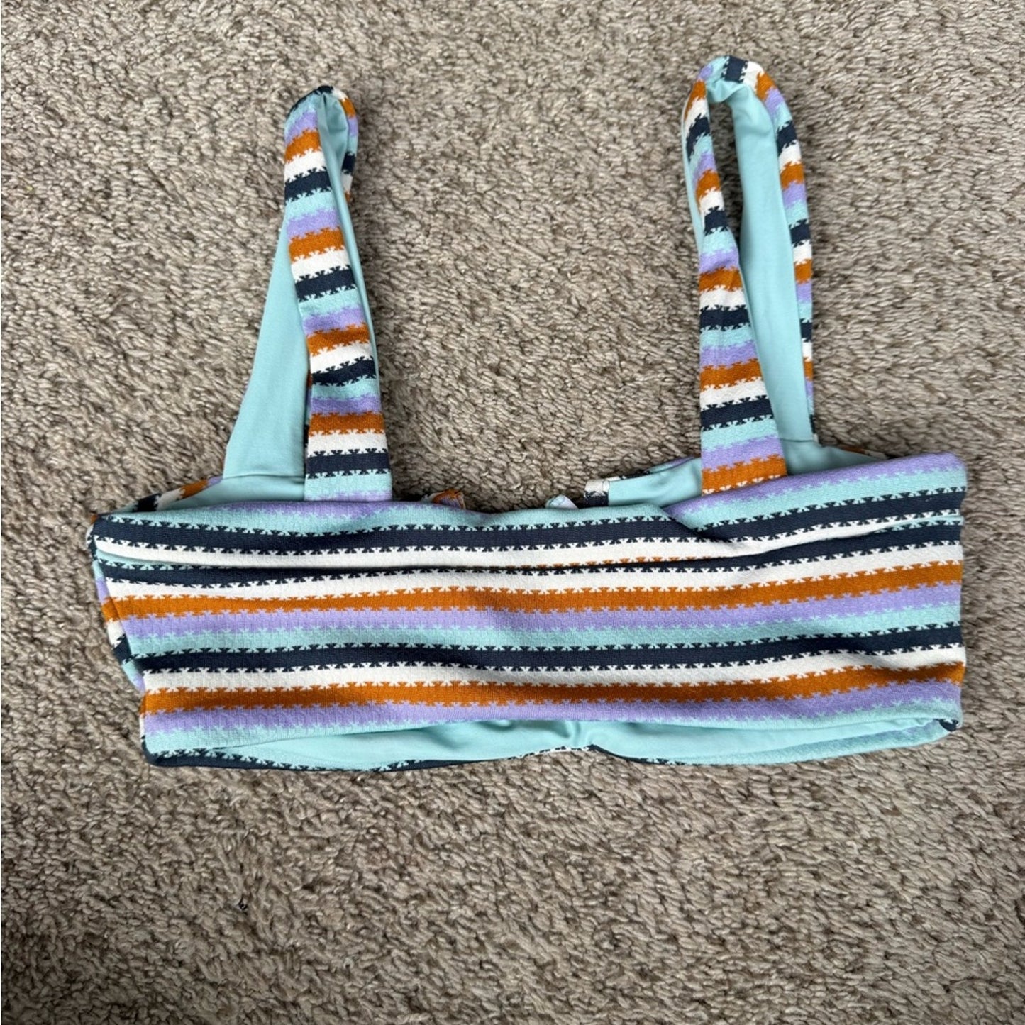 L Space Striped Multicolor Bikini Top - Size Small