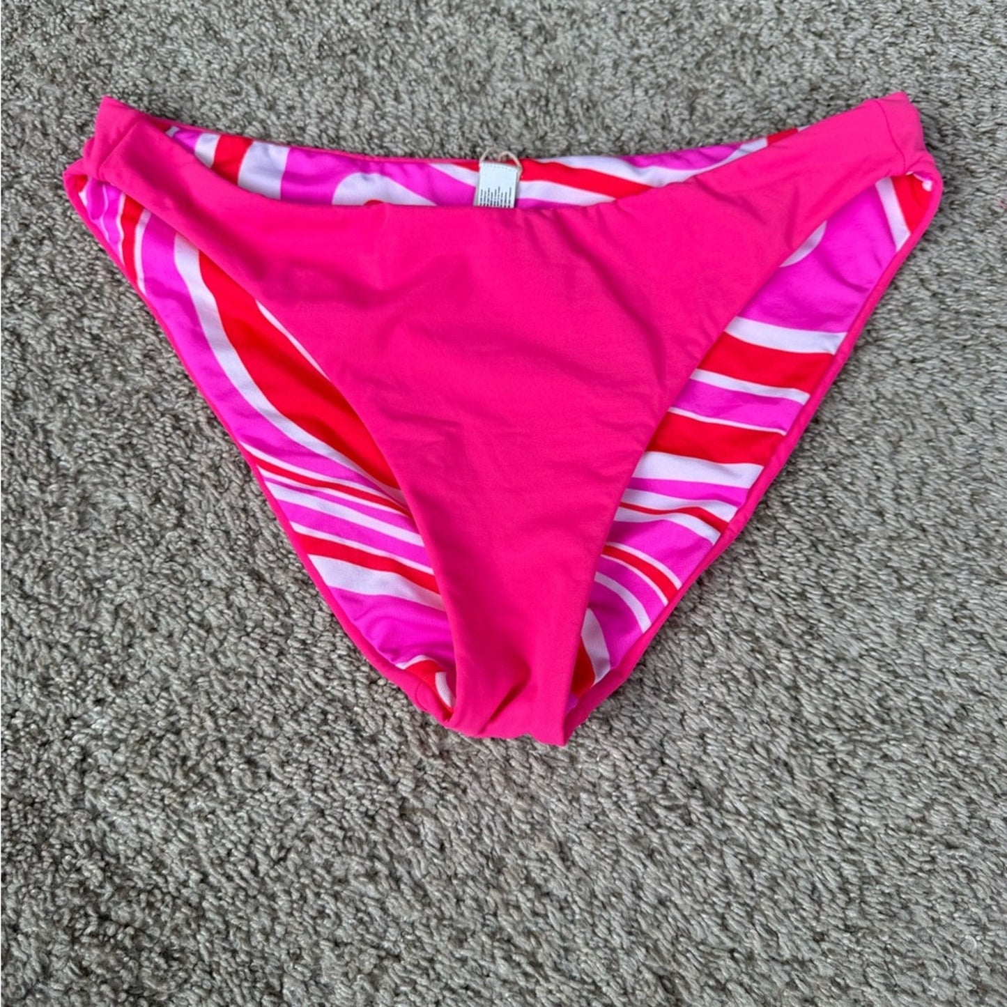 Vibrant Pink Maaji Swirl Bikini Bottom - Size Large