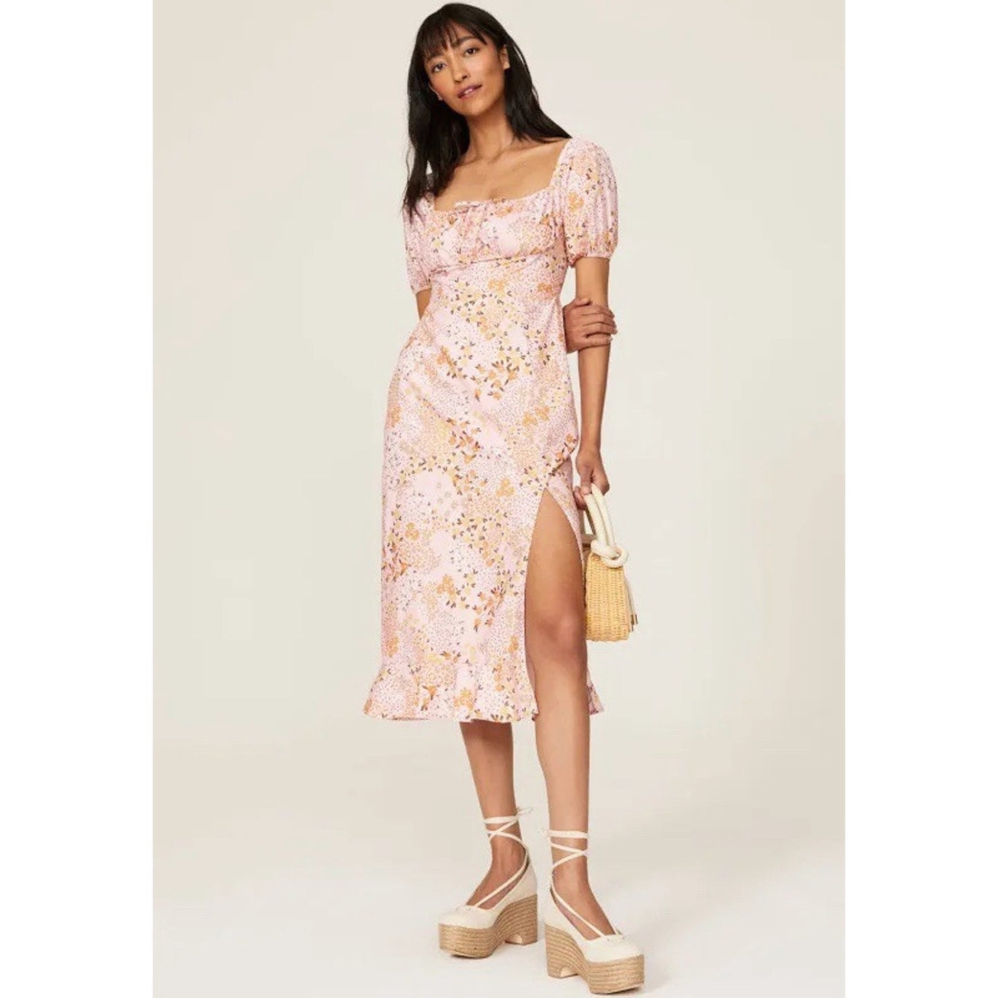 Slate & Willow Pink Floral Leopard Dress - Medium - MSRP $125