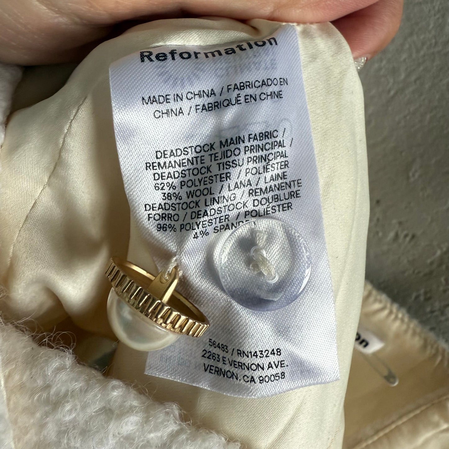 Reformation wool blend white top - small