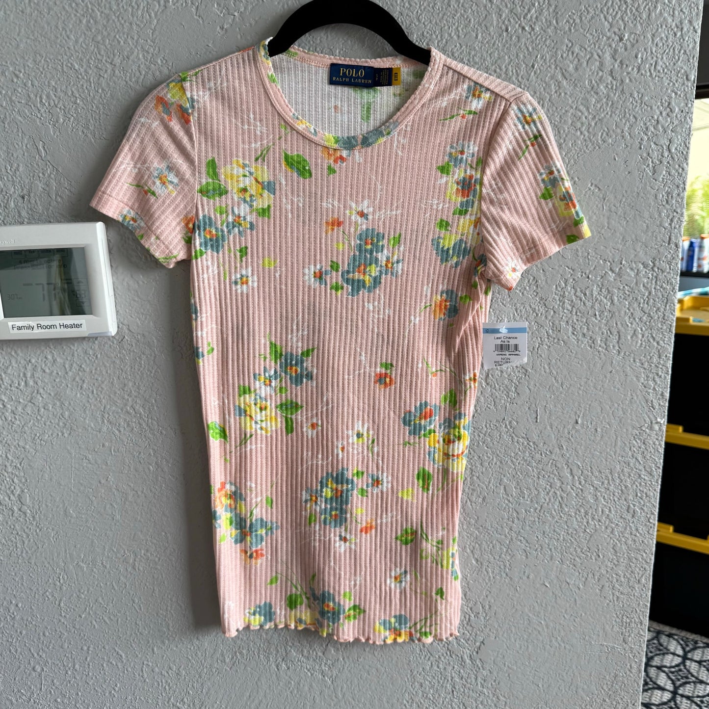Polo Ribbed Floral Tee - XS