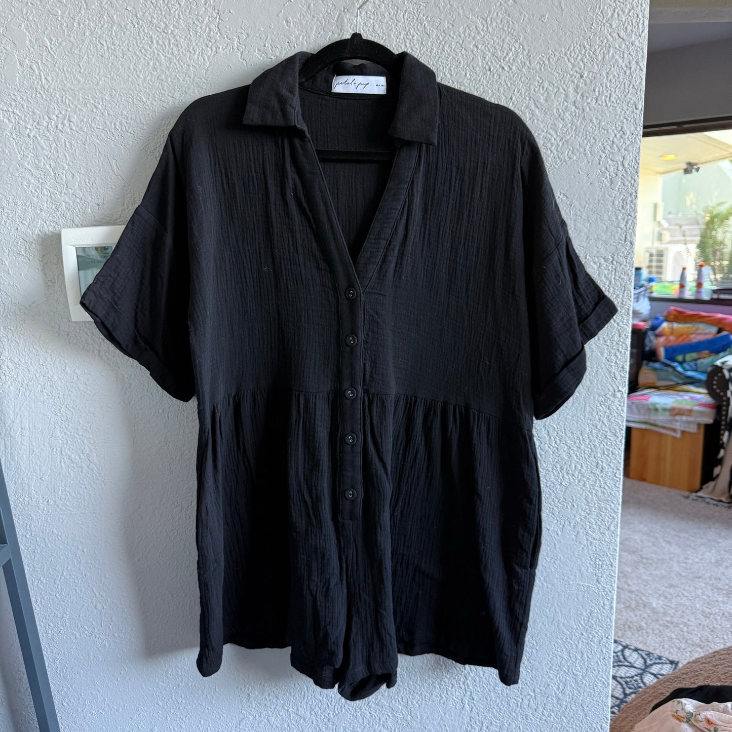 Petal and Pup Black Winny Romper - Size 4