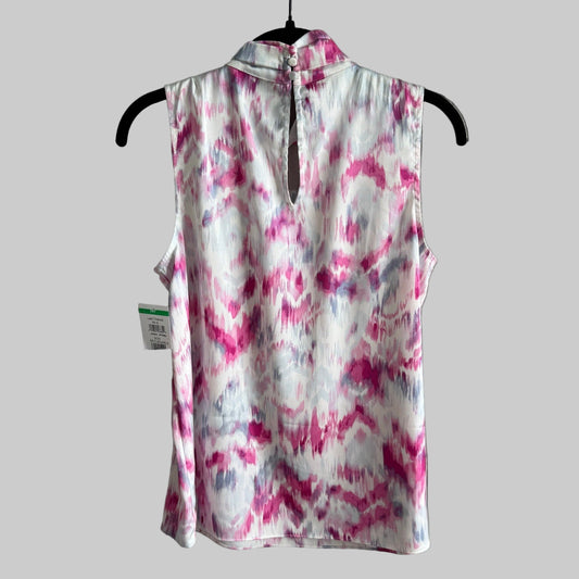 Halogen Pink and White Tie-Dye-ish Tank Top - Size XS