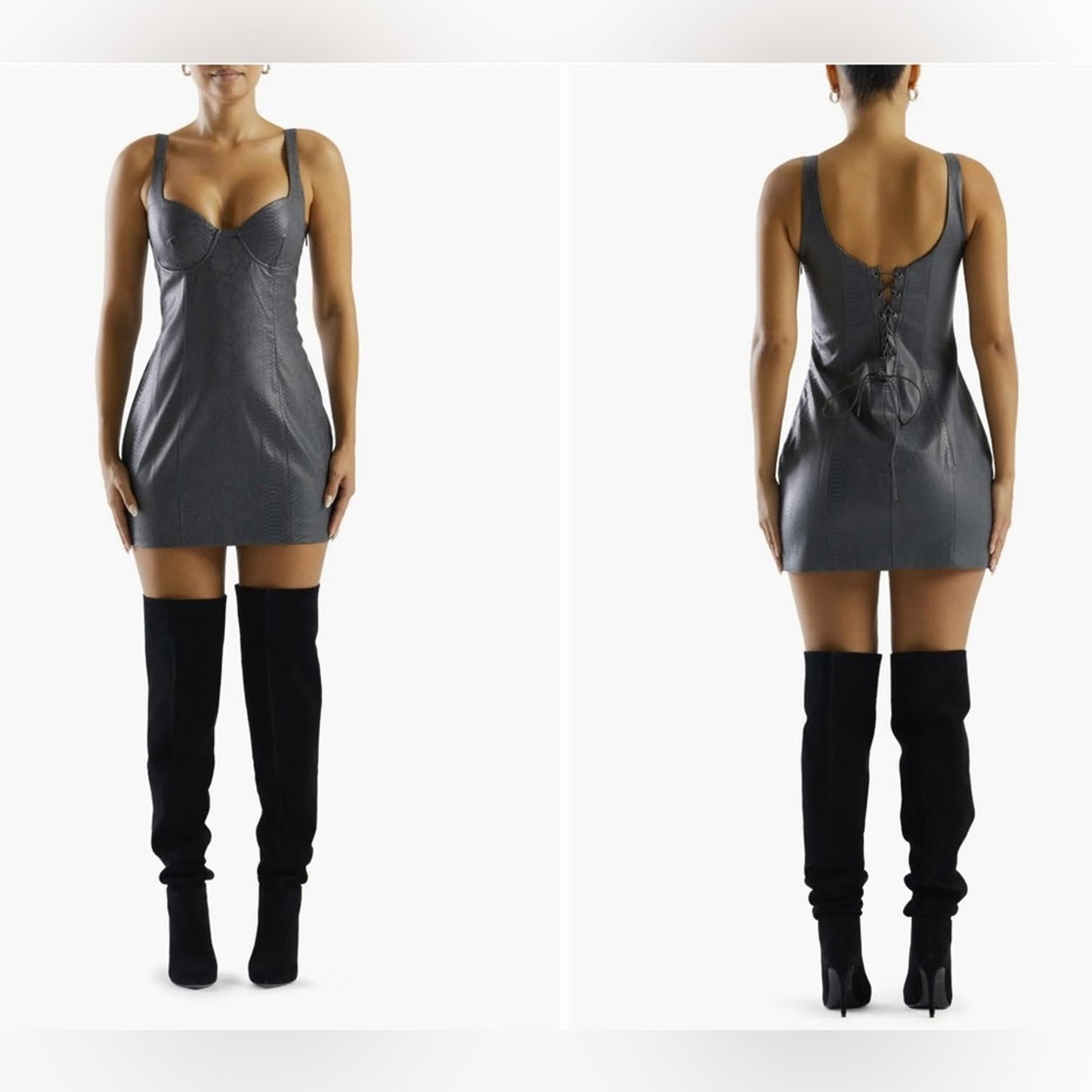 Naked Wardrobe Faux Leather MiniDress - Large - NWOT