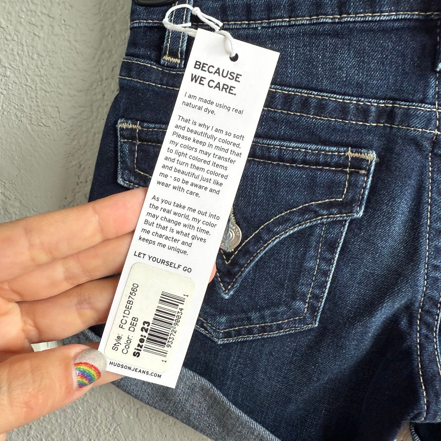 Hudson Rolled Cuff Short Denim Jean Shorts - 23" waist