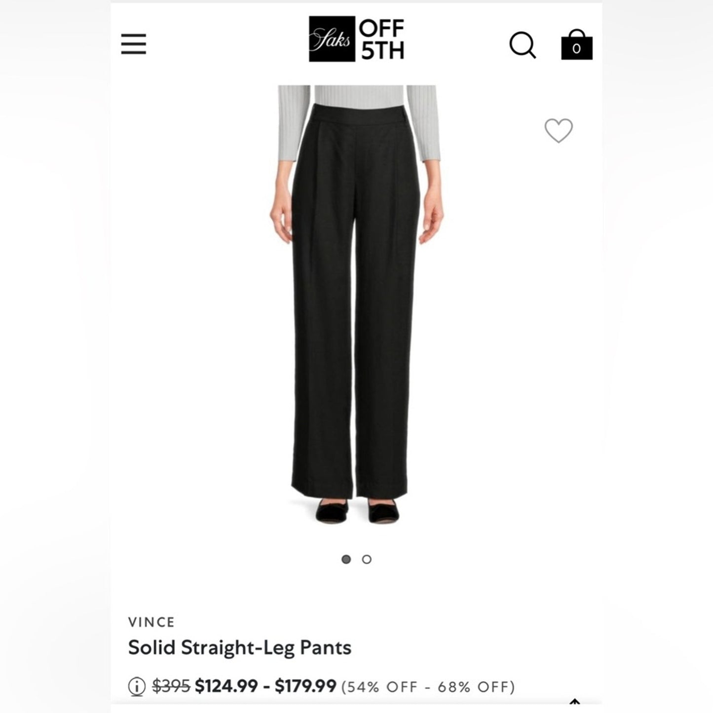 VINCE Black Linen Wide-Leg Pants - Medium