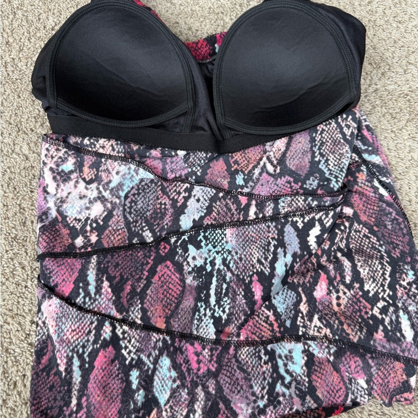Magicsuit Colorful Snake Print Swim Top Size 14