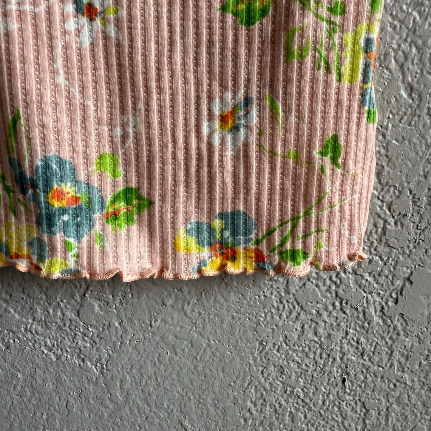Polo Ribbed Floral Tee - XS