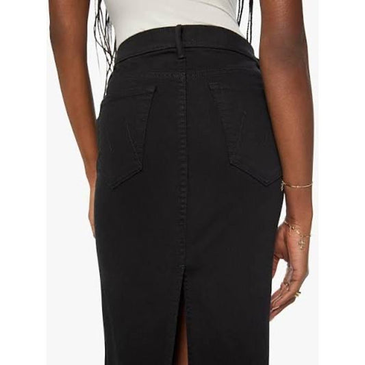 MOTHER The Flagpole Maxi Black Denim Skirt - Size Medium