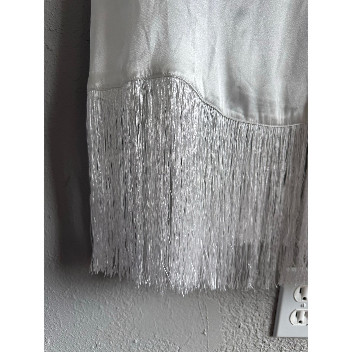 In Bloom By Jonquil Sleeveless Scoop Neck Fringe Satin Chemise Lingerie Size Medium