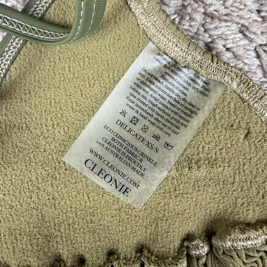 Green Triangle Bikini Top by Cleonie -Size XS/S