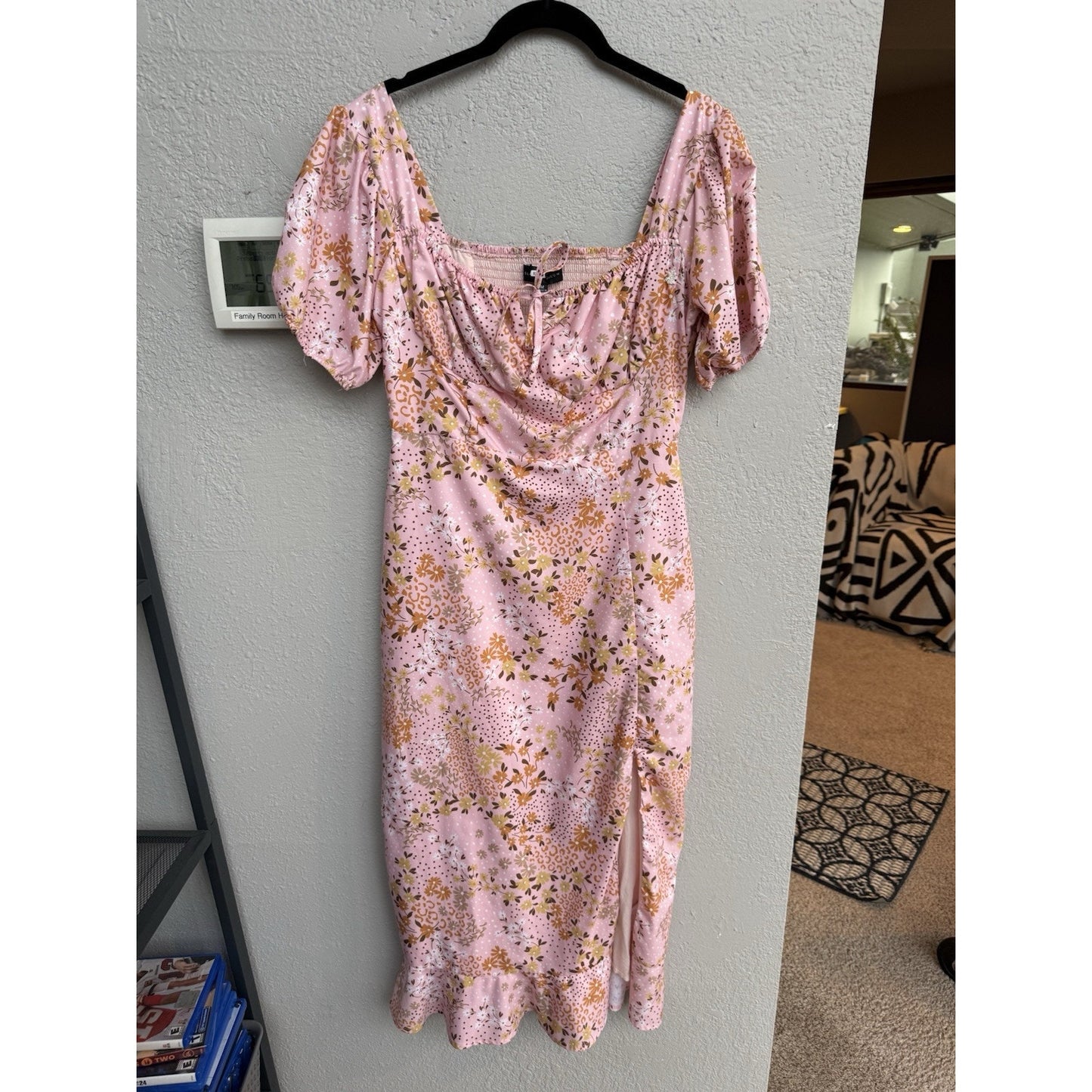 Slate & Willow Pink Floral Leopard Dress - Medium - MSRP $125
