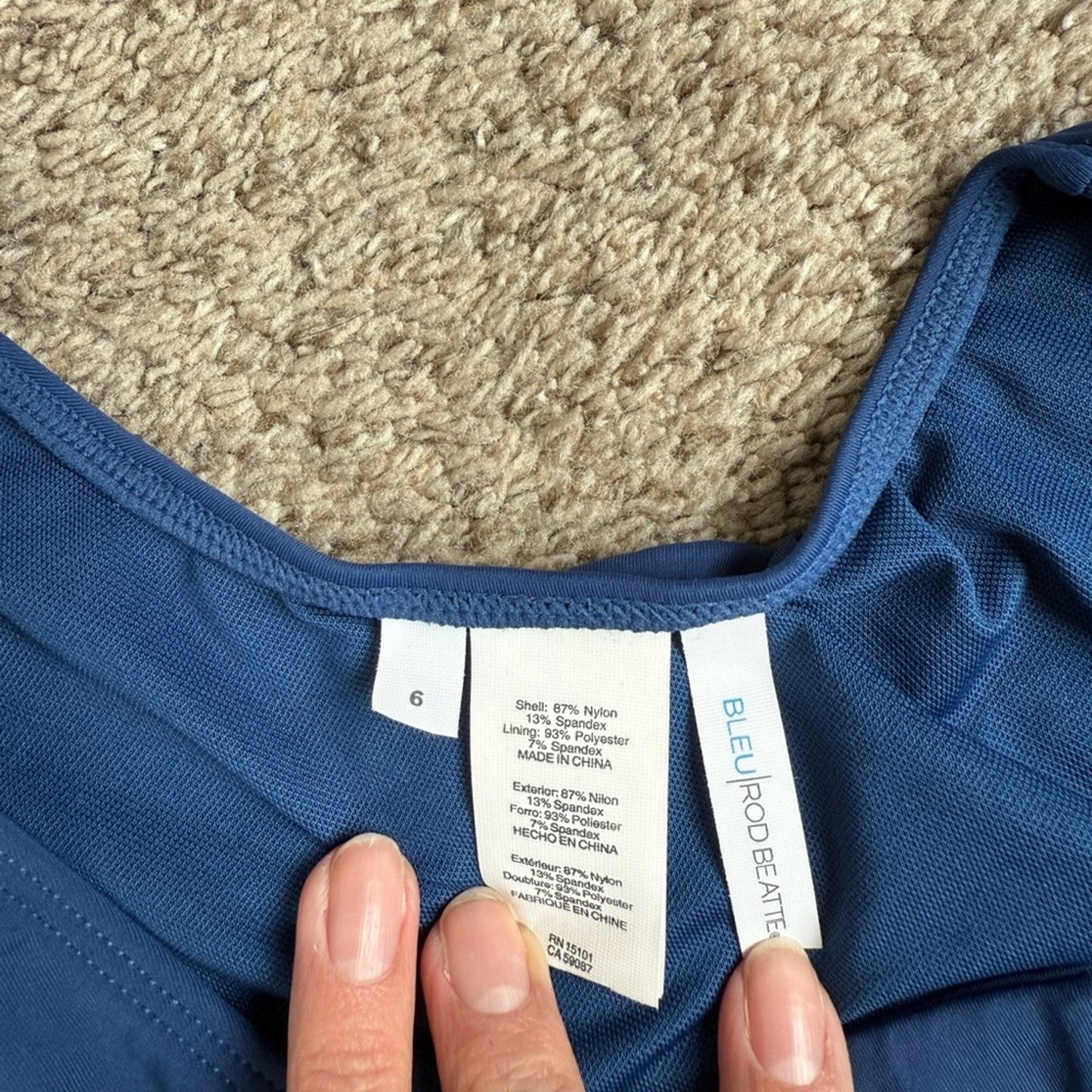 Blue Tie-Front Swim Top from Bleu by Rod Beattie - Size 6