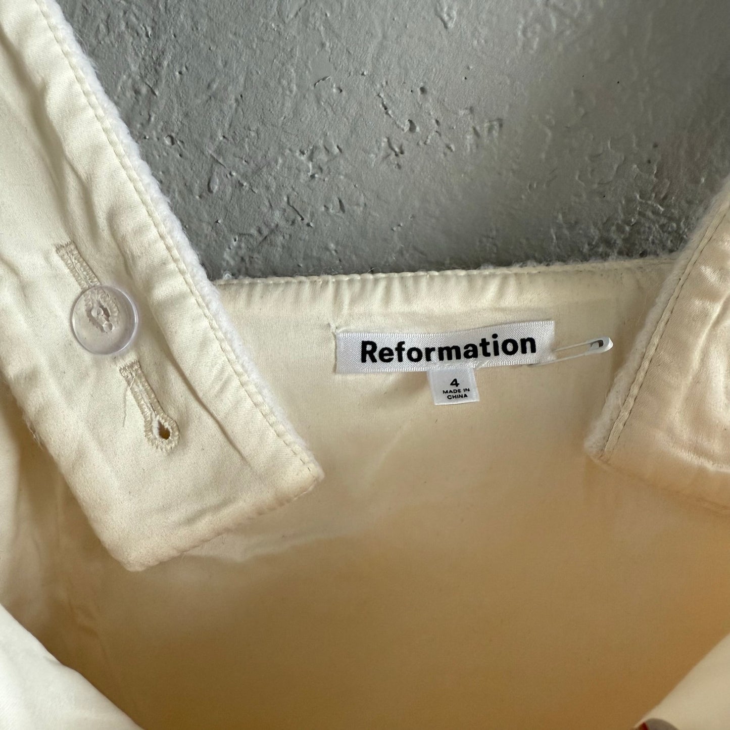 Reformation wool blend white top - small