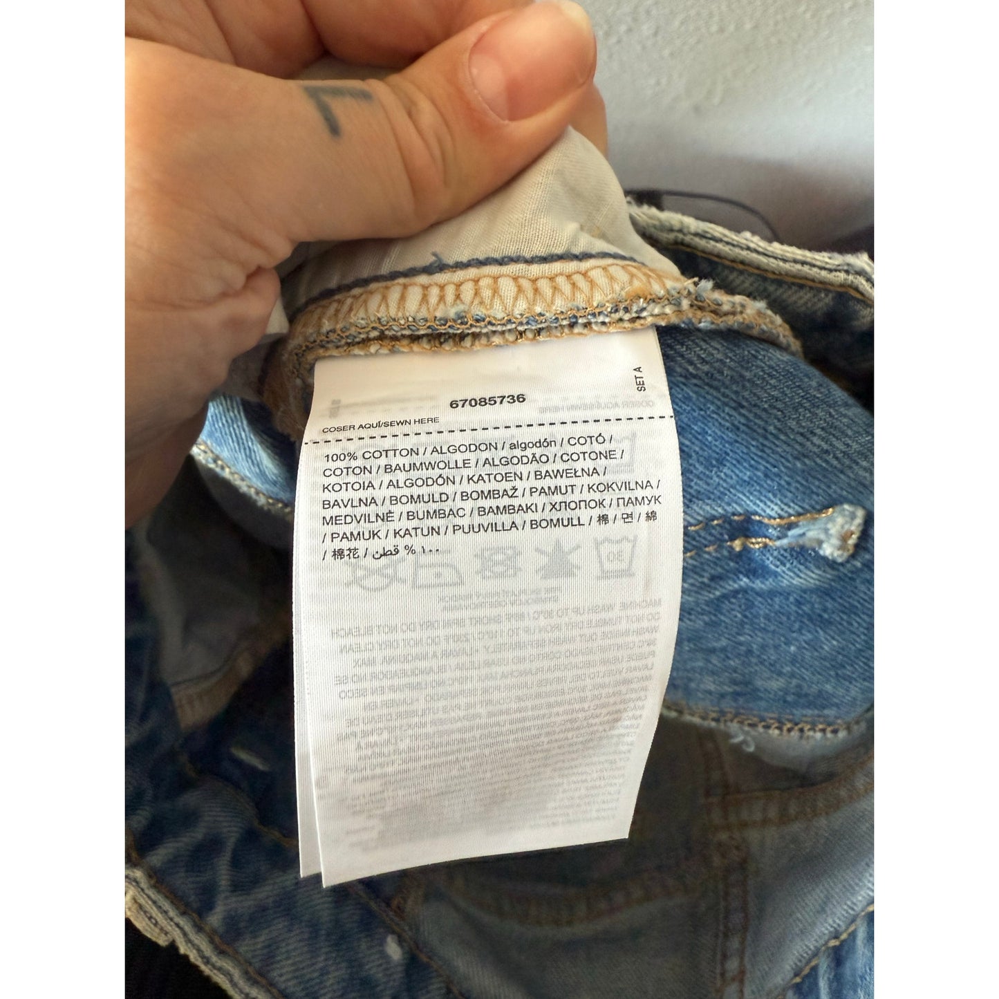MNG mixed denim straight leg jeans size 1