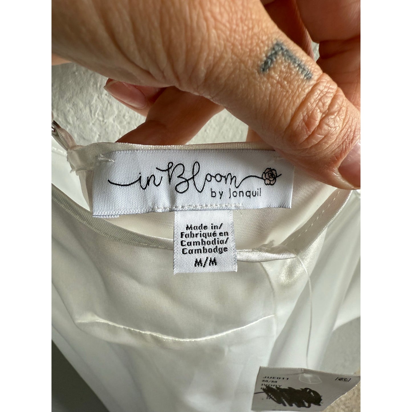 In Bloom By Jonquil Sleeveless Scoop Neck Fringe Satin Chemise Lingerie Size Medium