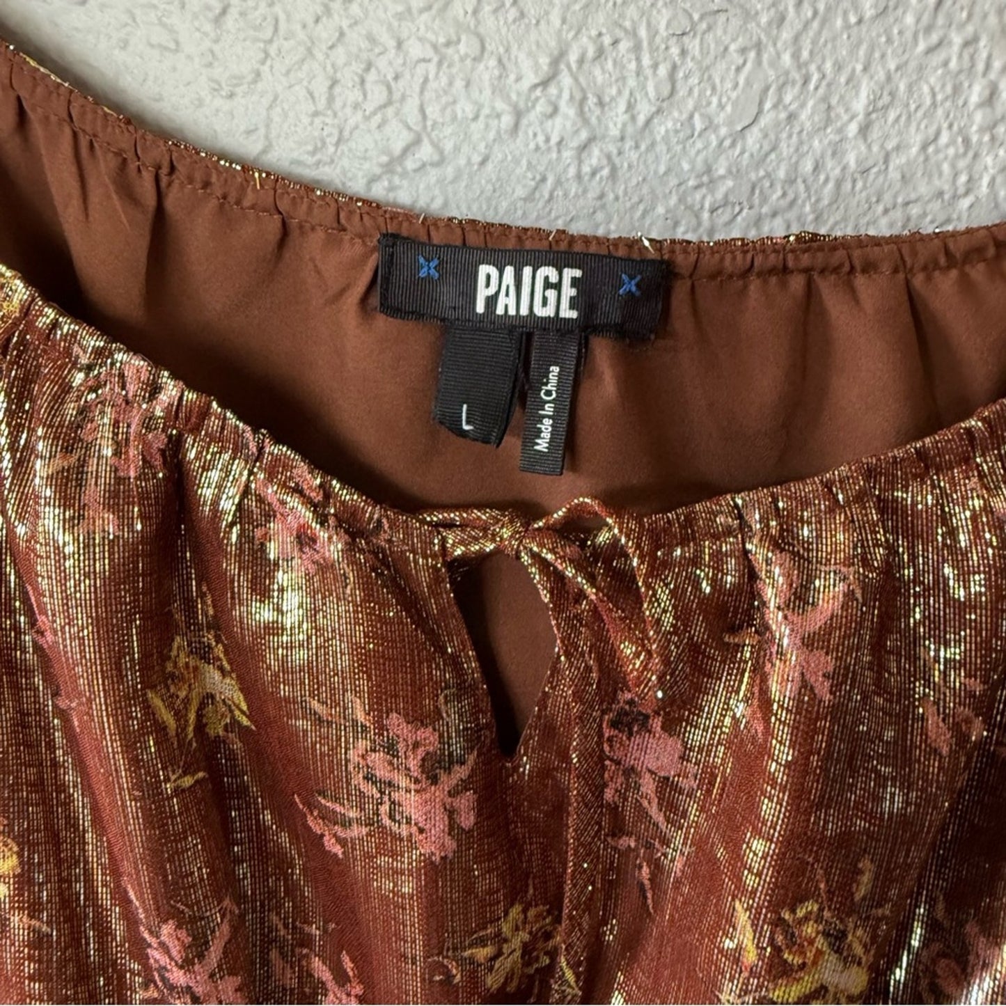 PAIGE Bronze Metallic Dress in Large - MSRP $349