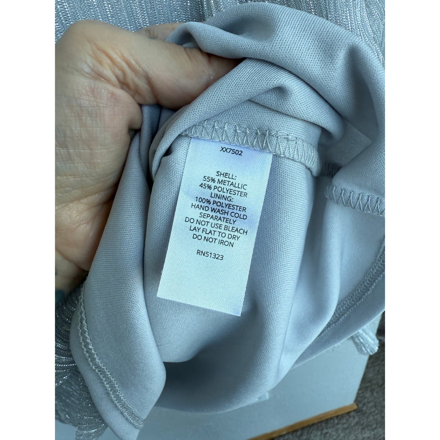 Metallic Long Sleeve Halogen Top - Size Small