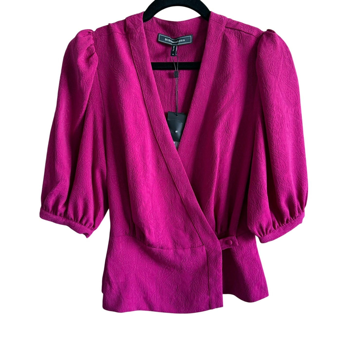 BCBG Magenta Short Sleeve Blouse - Small
