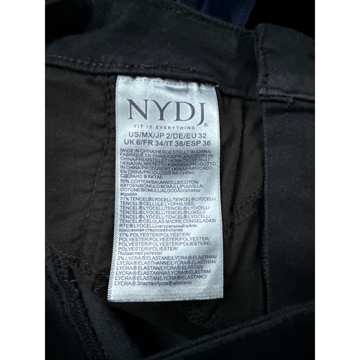 NYJD Black Slim Straight Leg - Size 2
