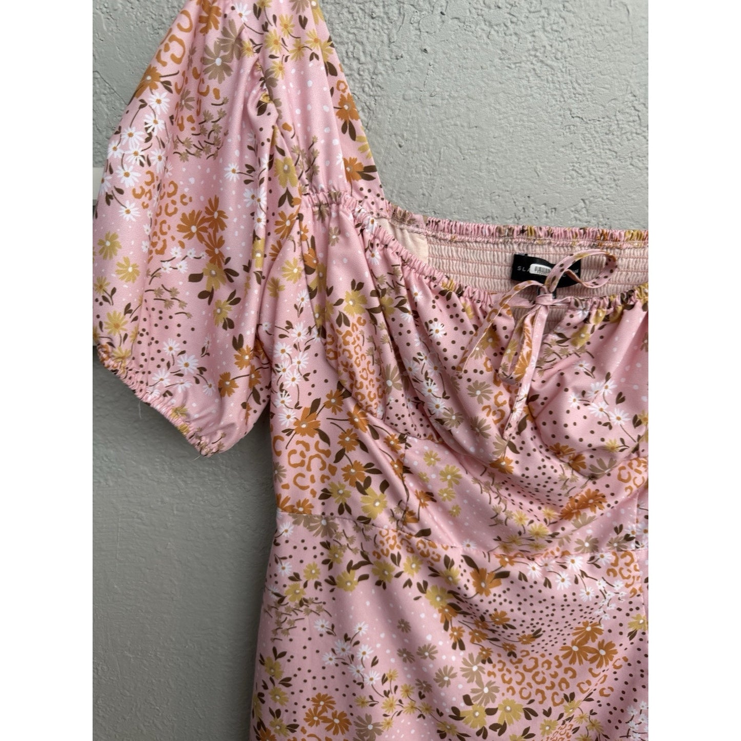 Slate & Willow Pink Floral Leopard Dress - Medium - MSRP $125