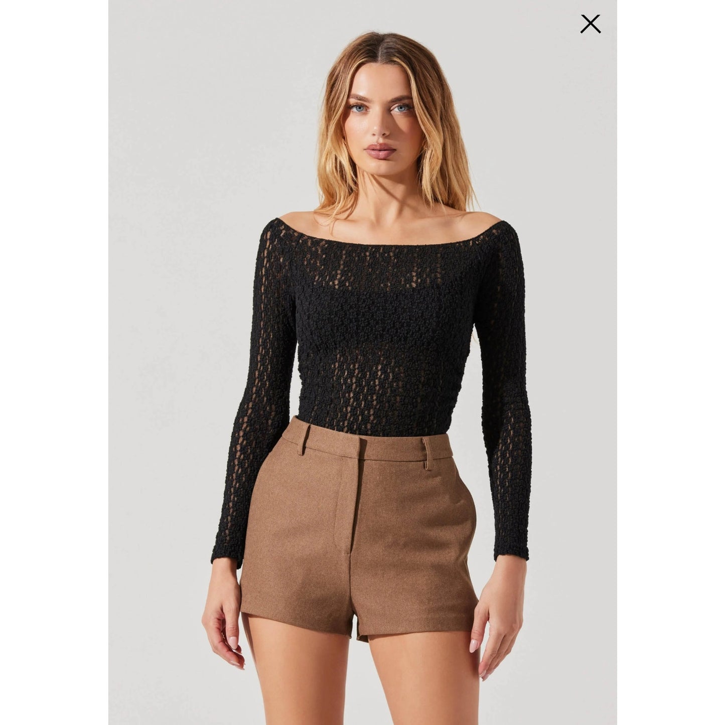 ASTR Boat Neck Lace Top - Small