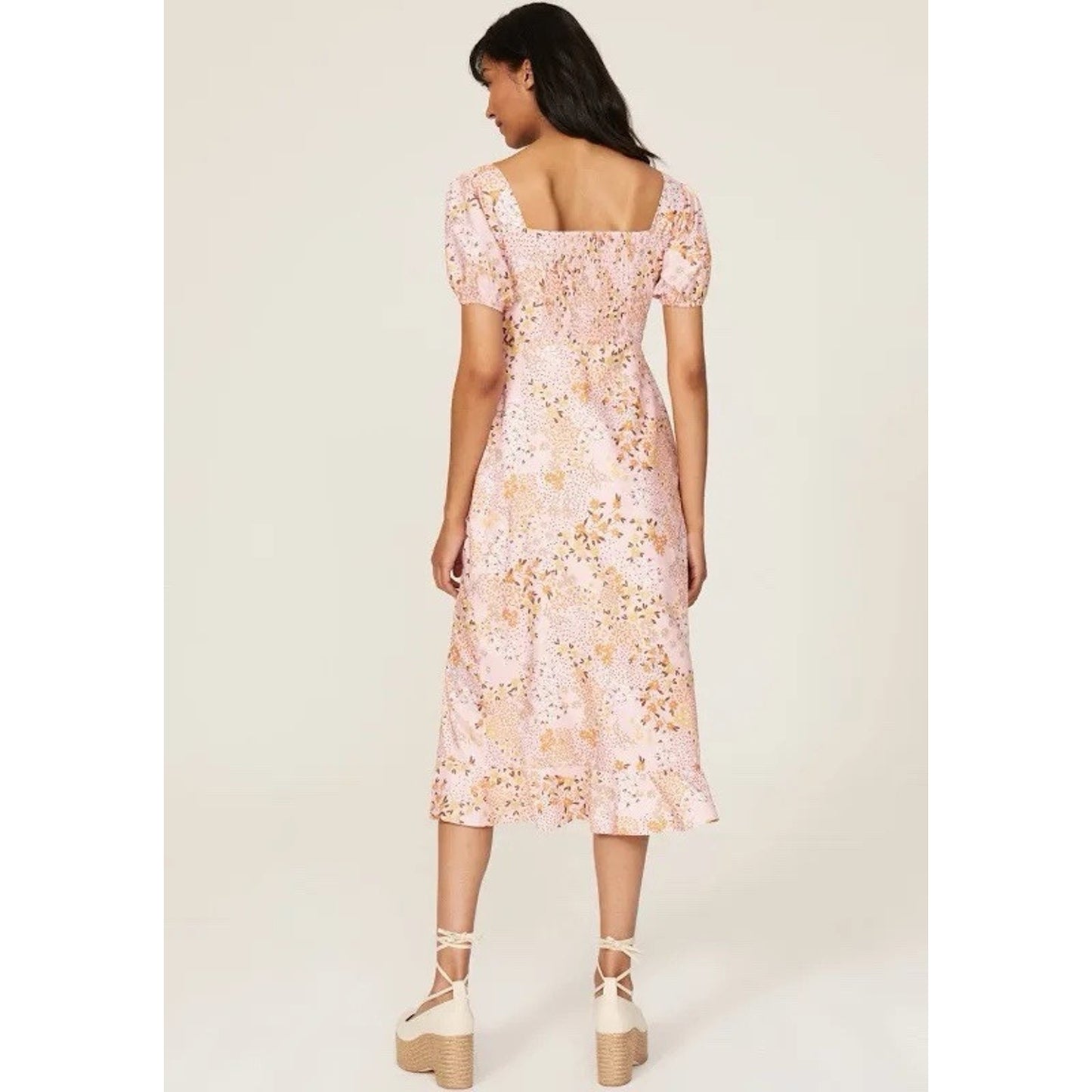 Slate & Willow Pink Floral Leopard Dress - Medium - MSRP $125