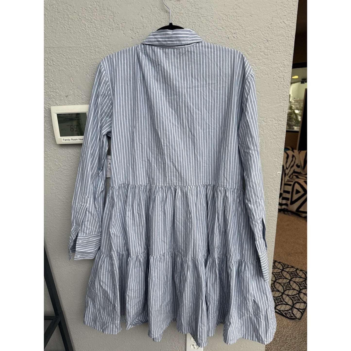Caslon Stripe Shirt Dress - Blue - Medium - MSRP $89 - NWT