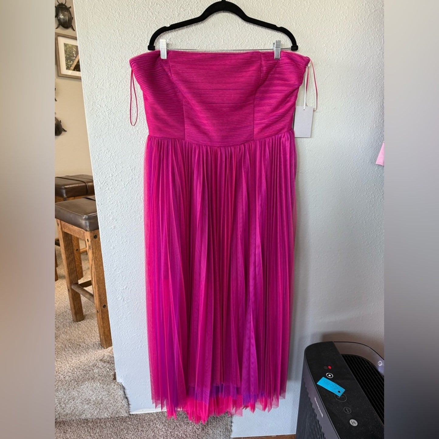 Vibrant Pink Strapless Dress - XXL