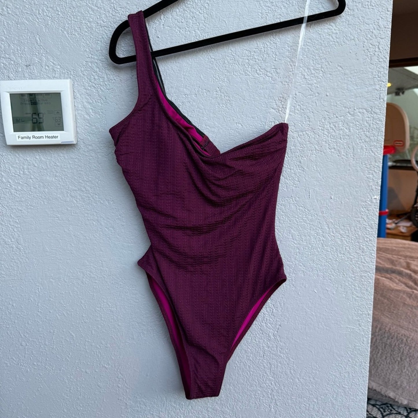 Lemlem One-Shoulder Purple Swimsuit - Size Medium - MSRP $250