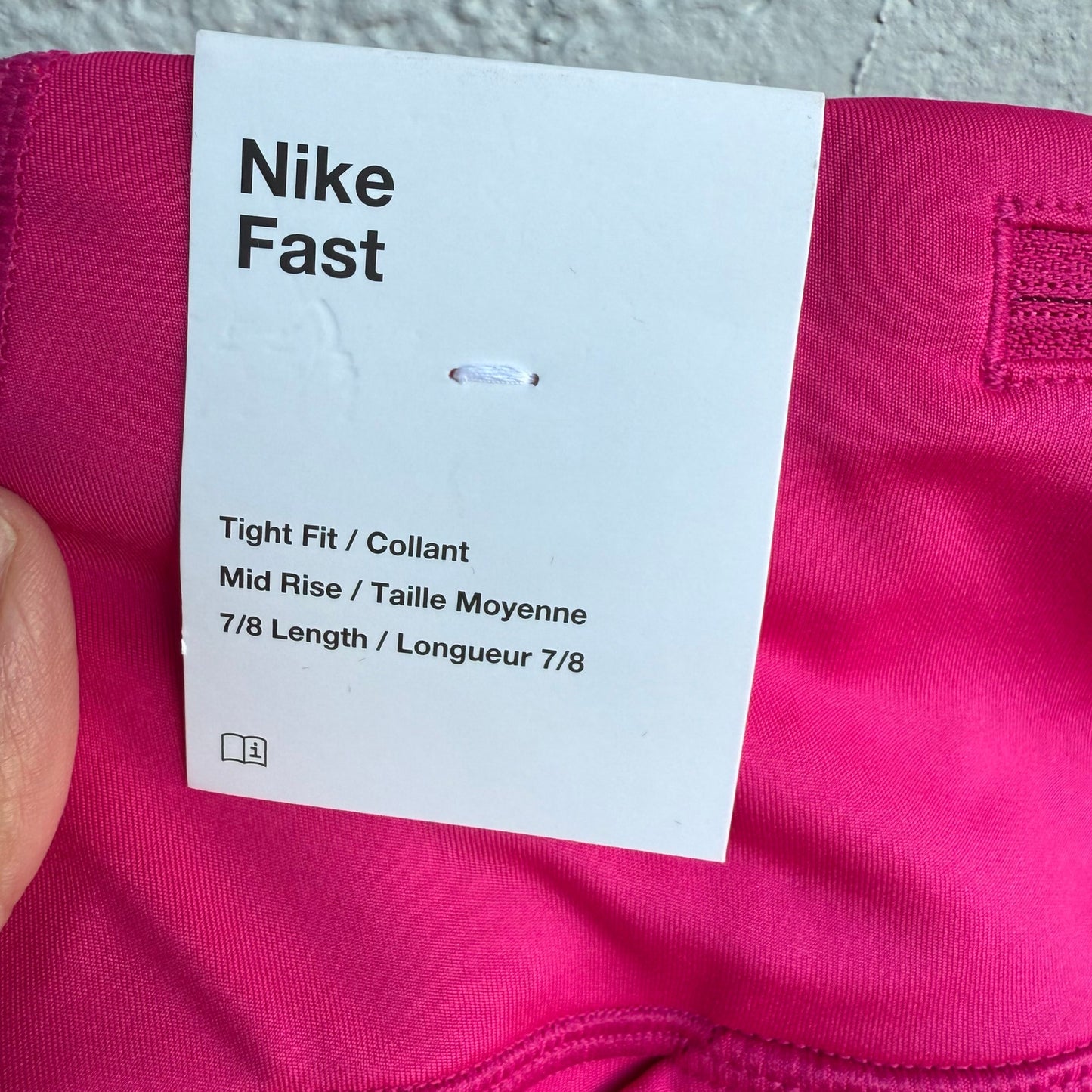 Nike Fast Mid Rise 7/8 in Pink - Size Small