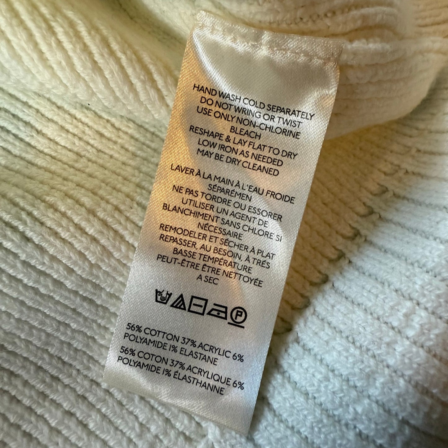 Free People Crop Sweater in Cream - Large