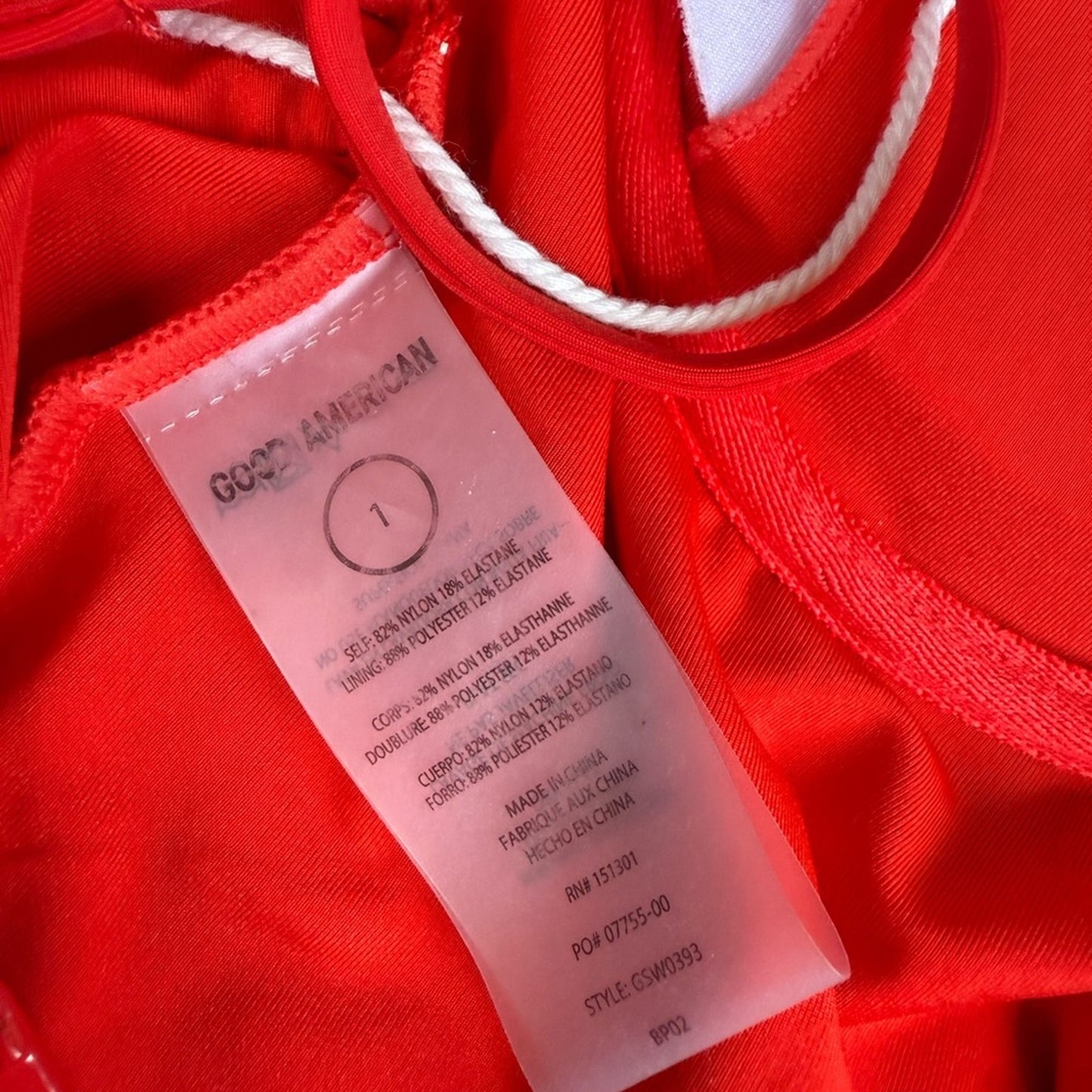 Red One-Piece Good American Swimsuit - Small