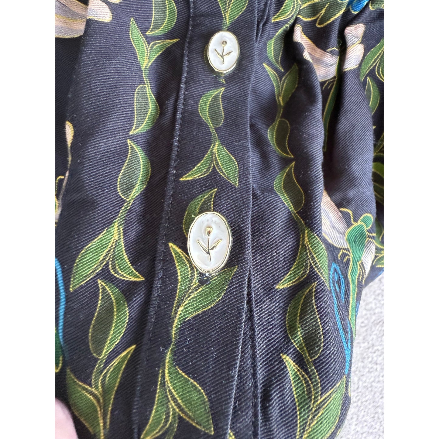 Farm Rio Black Winter Garden Mini Dress Size XS