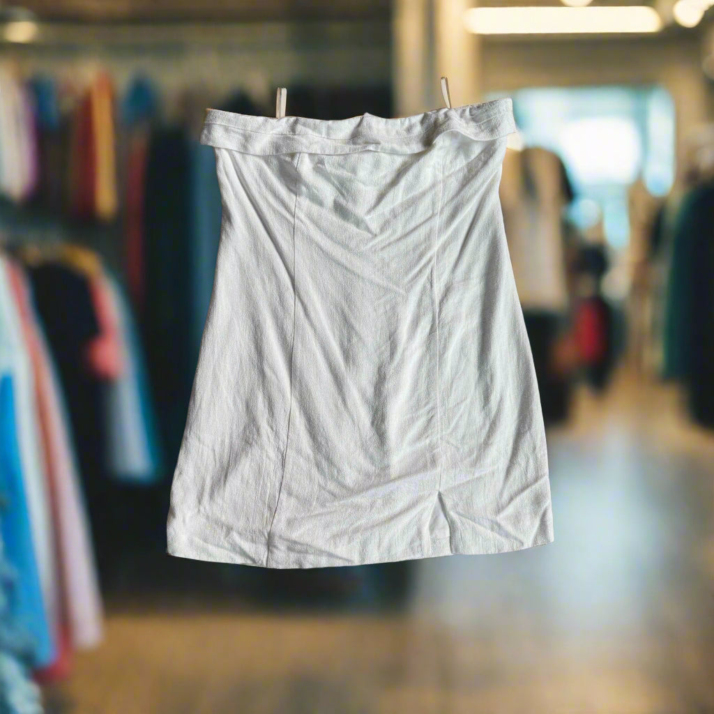 BP Strapless White Dress - Size Large