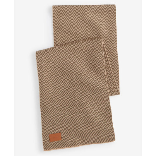 Cole Haan Scarf Brown With Olive Herringbone - New with Tag - MSRP $68