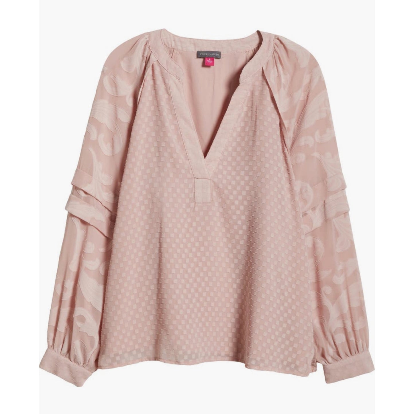 Raglan Sleeve V-Neck Top - Heavenly Pink - Vince Camuto - XL - MSRP $89