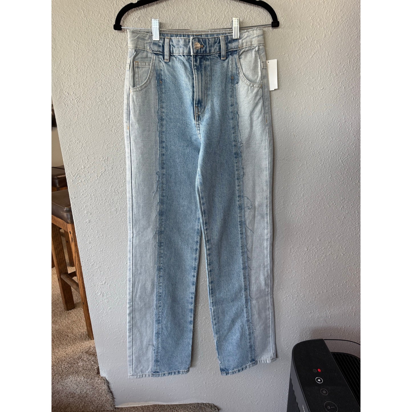MNG mixed denim straight leg jeans size 1