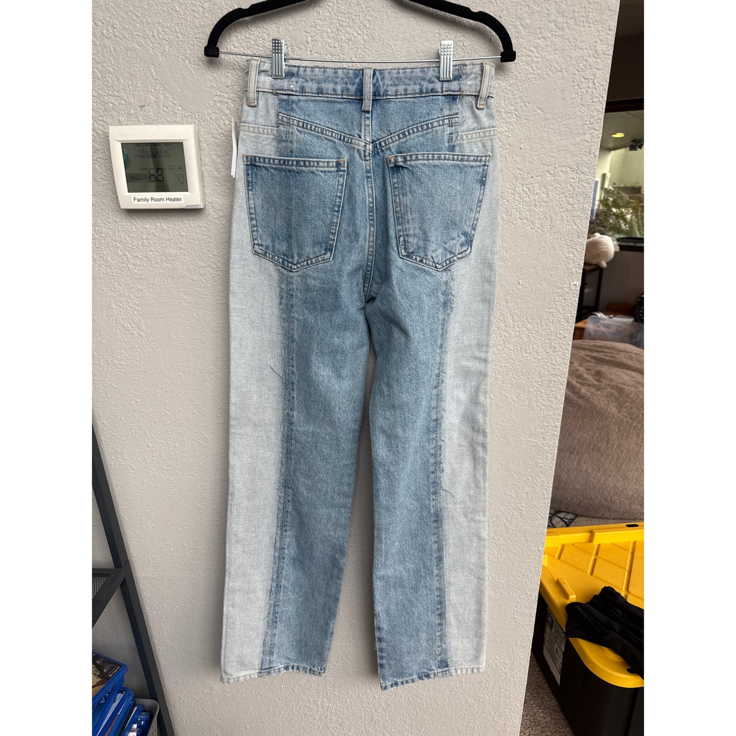 MNG mixed denim straight leg jeans size 1