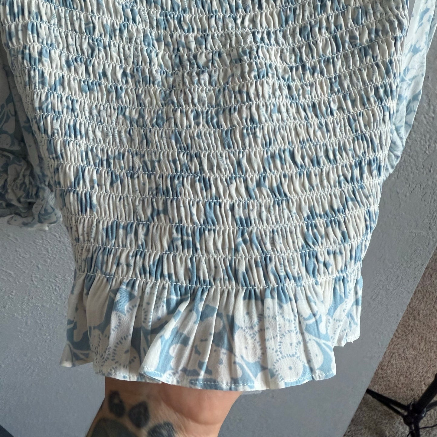 Polo Ralph Lauren Smocked Crepe Top - XS