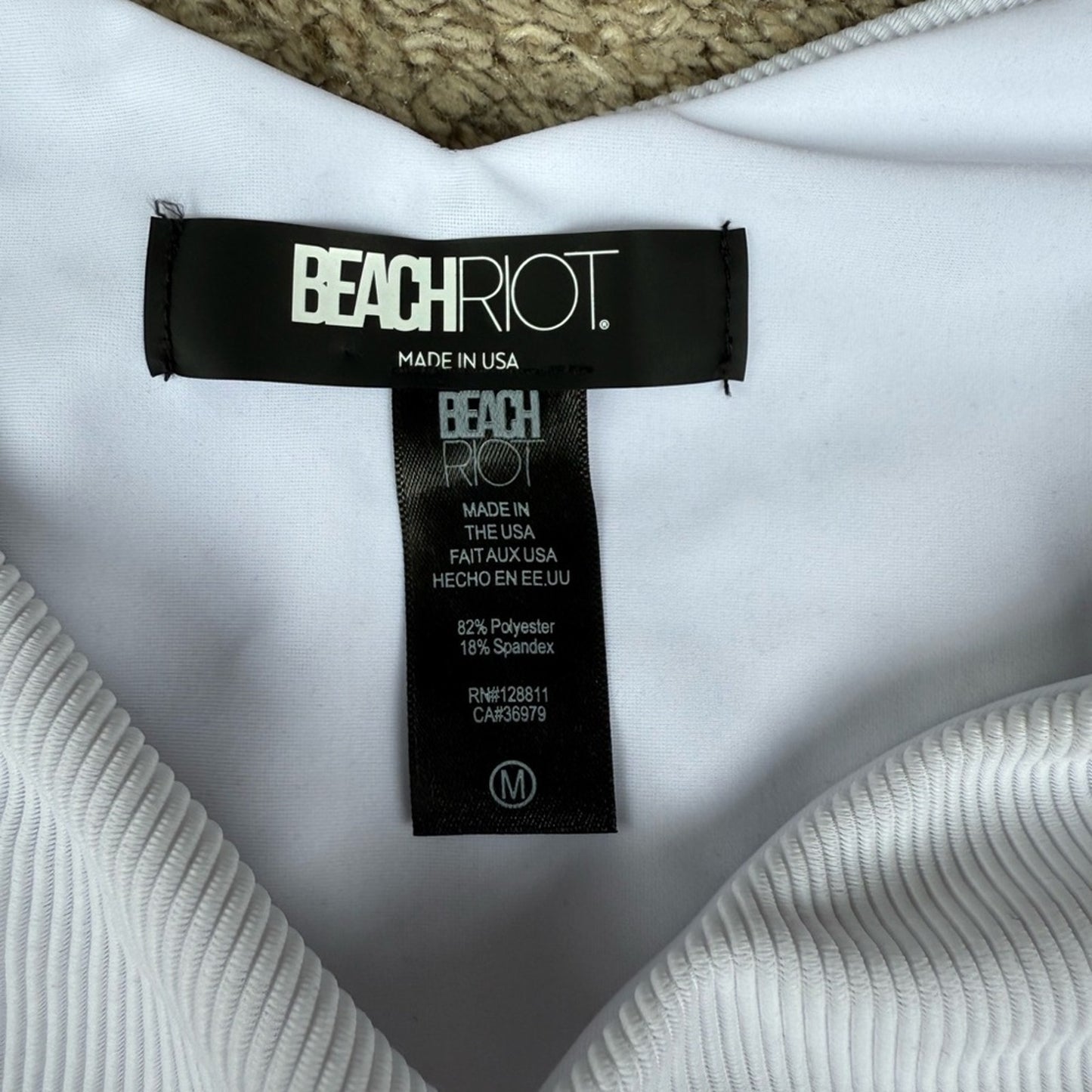 Beach Riot White Swim Bottoms - Size Medium