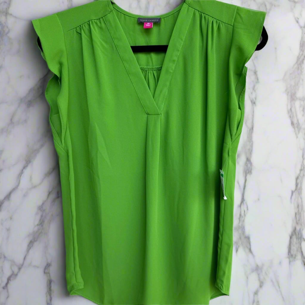 Vince Camuto Green Flutter Sleeve Tank Top - Size XS